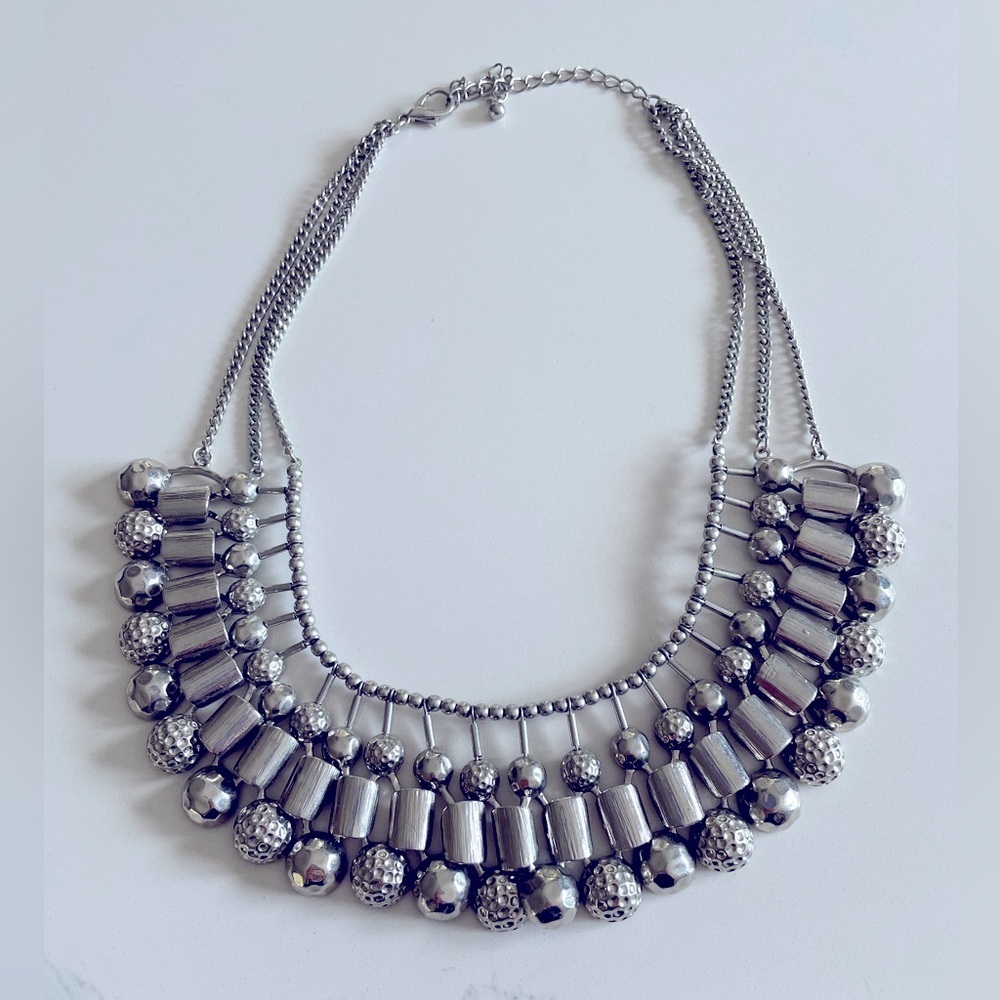 Elegant Silver Statement Necklace